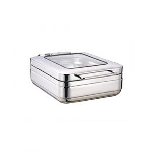 1/2 Size Induction Chafing Dish 4 L w/ Glass Windowed Lid, Premium - Maestro