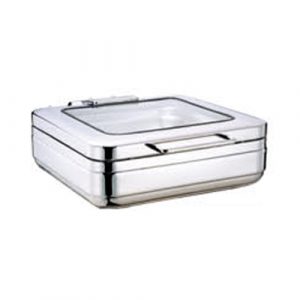 2/3 Size Induction Chafing Dish 6 L w/ Glass Windowed Lid, Premium - Maestro