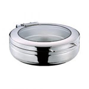 Round Induction Chafing Dish 6 L w/ Glass Windowed Lid, Premium - Maestro