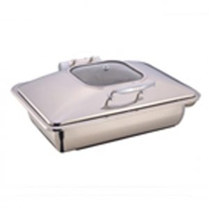 Rectangular Induction Chafing Dish 9 L w/ Glass Windowed Lid, Exquisite - Maestro