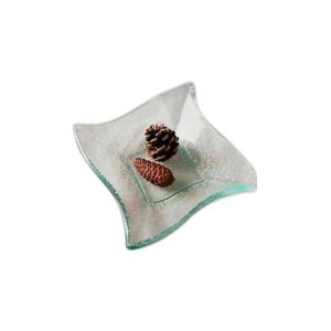 Wavy Square Dish, Clear 95x95x5 mm - Blue Pumpkin