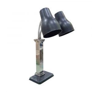 Heating Lamp w/ Black Lamp Cover & Base, Double - Maestro
