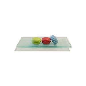 Rectangular Random Sanblasted 200x100xH.8 mm - Blue Pumpkin
