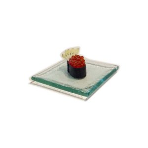 Square Textured Glass Plate Clear 120x120x8 mm - Blue Pumpkin