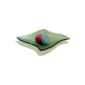 Wavy Square Dish 145x145x4 mm Green - Blue Pumpkin