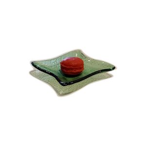 Wavy Square Dish 95x95x4 mm Green - Blue Pumpkin