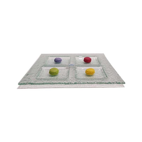 4 Compartments Square Dish Clear 350x350 mm - Blue Pumpkin - Image 5