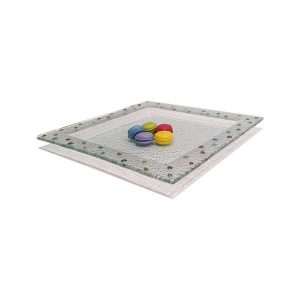 Square Tray w/ Colour Beads 340x340x25Hx6 mm - Blue Pumpkin