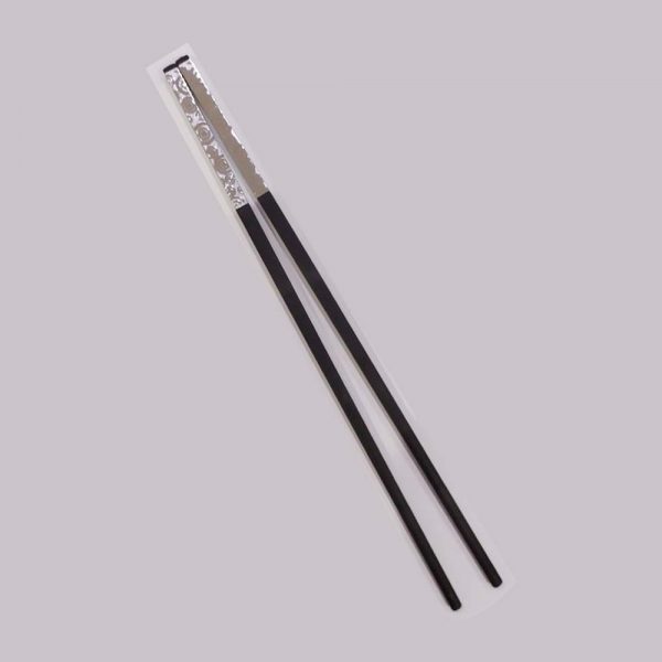 Chopstick Silvering Sleeve Black 27 cm (60)