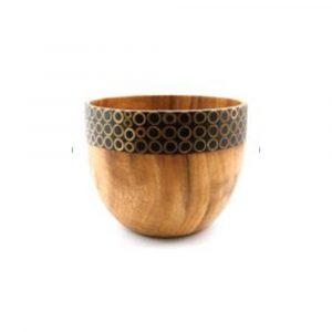 Wooden Bowl W/ Black Bamboo Inlay On Top - Maestro
